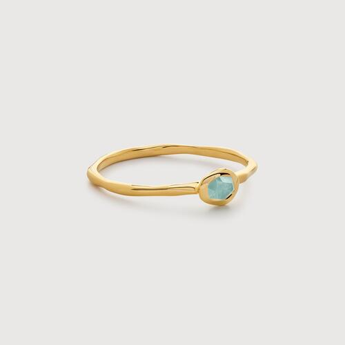 Gold Vermeil Odyssey Gemstone Stacking Ring - Aquamarine