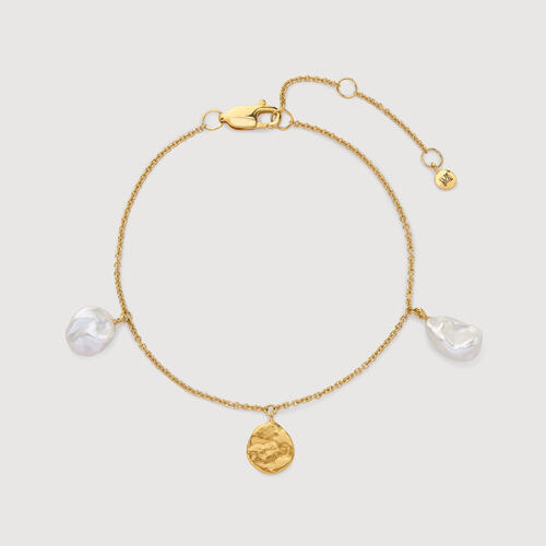 Gold Vermeil Capri Keshi Pearl Station Bracelet - Capri Keshi Pearl station bracelet - Pearl