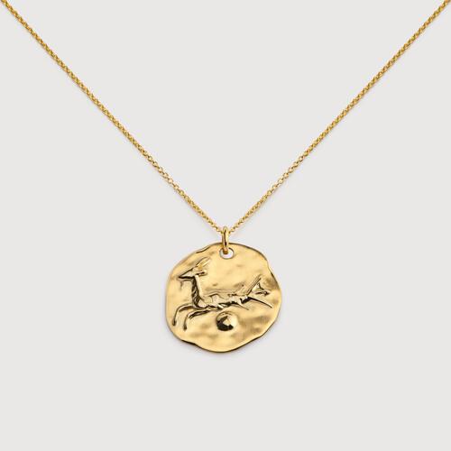 Gold Vermeil Capricorn Zodiac Chain Necklace