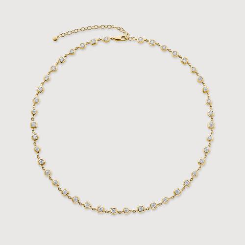 Gold Vermeil Bezel Diamond Chain Necklace - Lab Grown Diamond