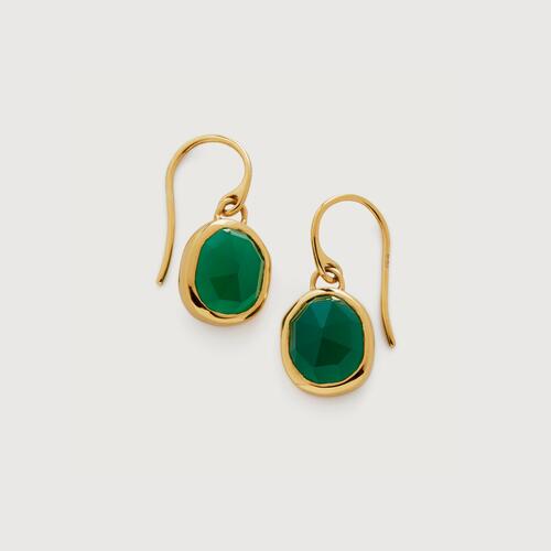 Gold Vermeil MV Siren™ Gemstone Wire Earrings - Green Onyx