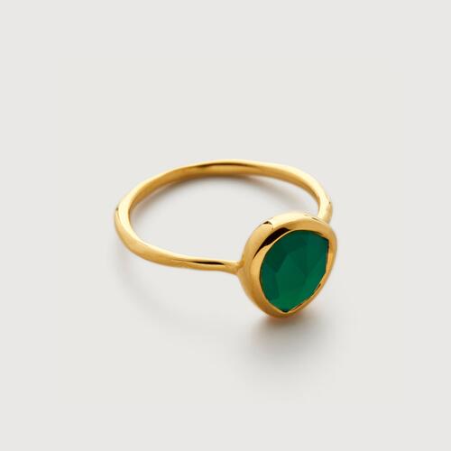 Gold Vermeil MV Siren™ Gemstone Ring - Green Onyx