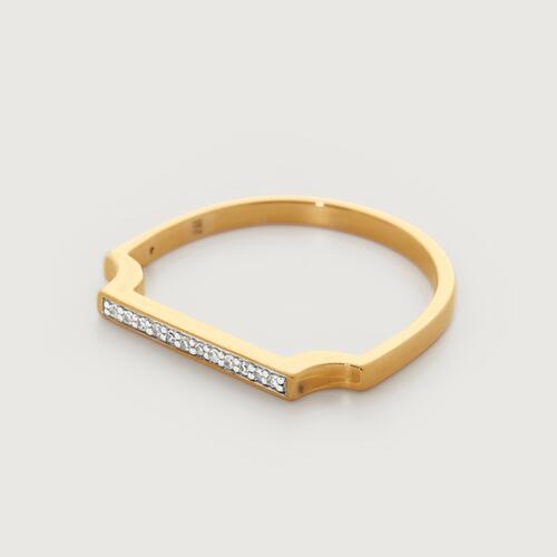 Gold Vermeil Signature Diamond Slim Ring - Diamond