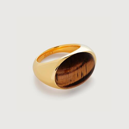 Gold Vermeil Kate Young Gemstone Ring - Tigers Eye