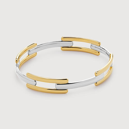 Gold Vermeil Signature Link Mixed Metal Bangle