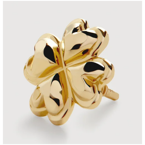Gold Clover Flat Back Piercing Stud