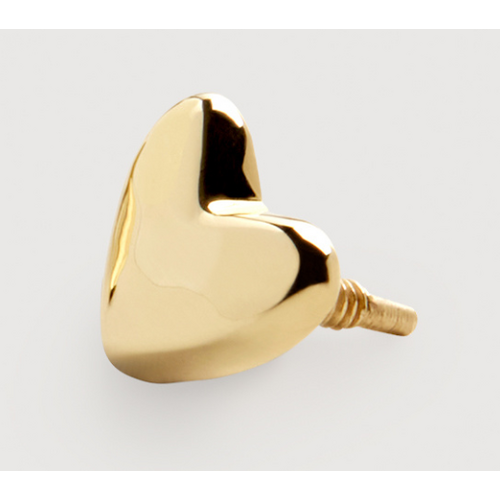 Gold Heart Flat Back Piercing Stud