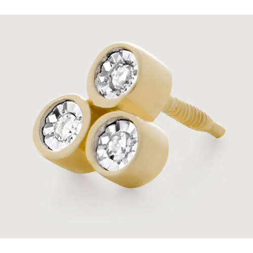 Gold Lab Grown Diamond Cluster Single Labret Piercing Earring - Lab Grown Diamond