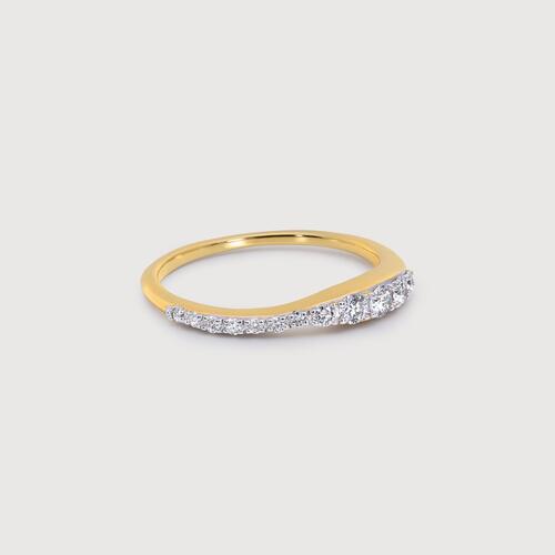 Gold Vermeil Riva Pavé Diamond Stacking Ring - Lab Grown Diamond