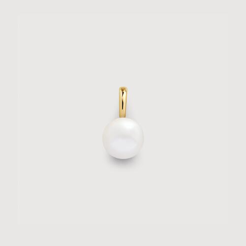 Gold Vermeil Round Pearl Pendant - Pearl