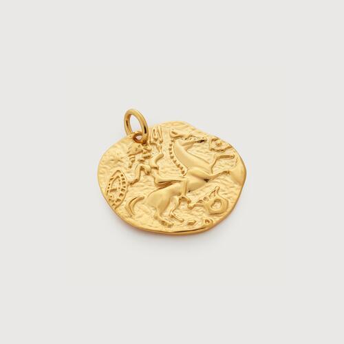 Gold Vermeil Goddess Coin Pendant