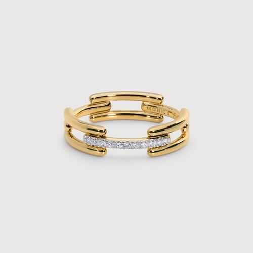 Gold Vermeil Signature Link Diamond Ring - Lab Grown Diamond