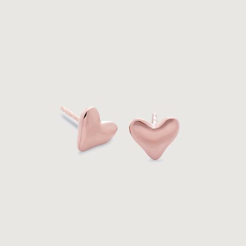 Rose Gold Vermeil Heart Stud Earrings