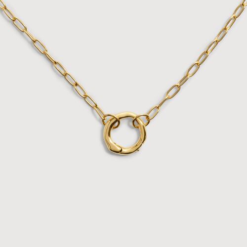 Gold Vermeil Oval Link Chain Charm Necklace