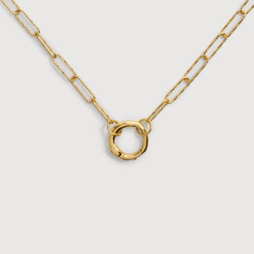 Gold Vermeil Alta Textured Chain Charm Necklace