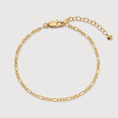 Gold Vermeil Textured Link Chain Bracelet