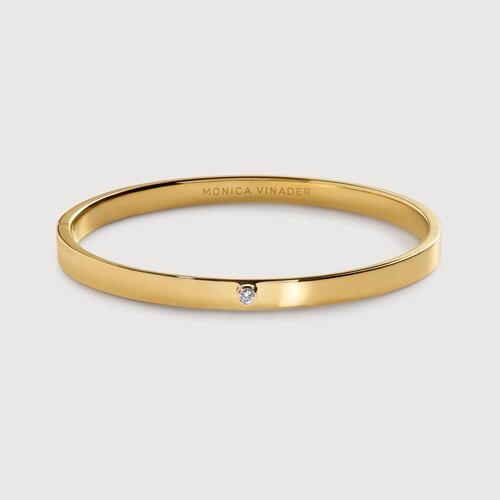 Gold Vermeil Solitaire Diamond Bangle - Lab Grown Diamond