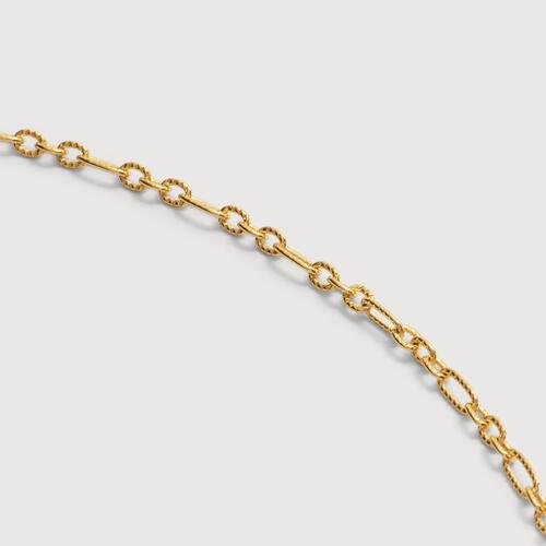 Gold Vermeil Textured Link Chain Necklace 22'