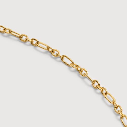 Gold Vermeil Textured Link Chain Necklace 16'