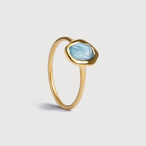 Gold Vermeil Odyssey Gemstone Ring - Aquamarine