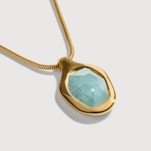 Gold Vermeil Odyssey Gemstone Chain Necklace - Aquamarine