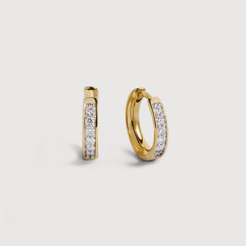 Gold Vermeil Essential Diamond Huggie Earrings - Lab Grown Diamond