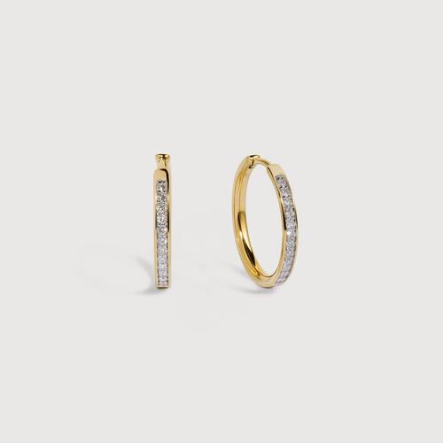 Gold Vermeil Essential Diamond Small Hoop Earrings - Lab Grown Diamond