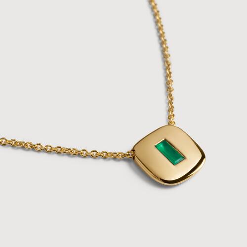 Gold Vermeil Gemdrop Chain Necklace - Green Onyx