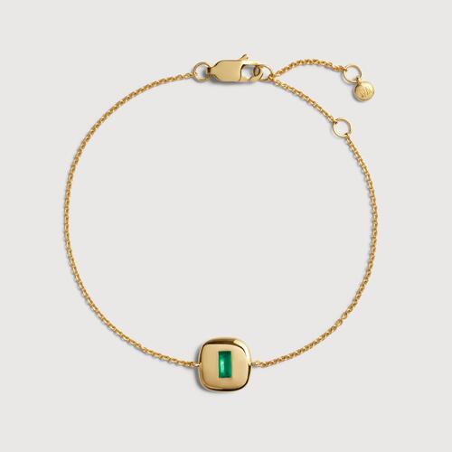 Gold Vermeil Gemdrop Chain Bracelet - Green Onyx