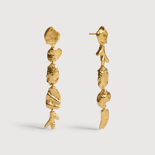 Gold Vermeil Fragments Asymmetric Drop Earrings