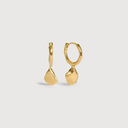 Gold Vermeil Fragments Asymmetric Huggie Earrings