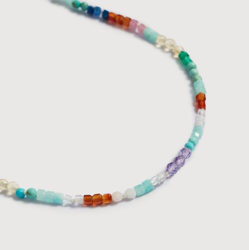 Gold Vermeil Freedom Mini Multi Gemstone Beaded Necklace - Freedom Stones