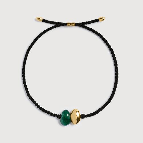 Gold Vermeil Antica Gemstone Cord Bracelet - Green Aventurine
