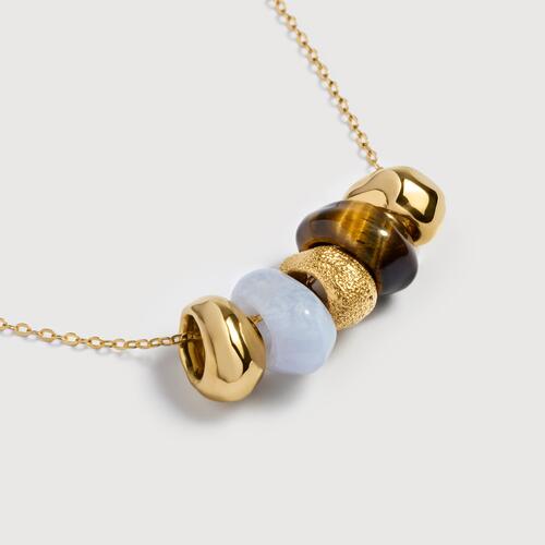 Gold Vermeil Antica Multi Gemstone Chain Necklace - Mix