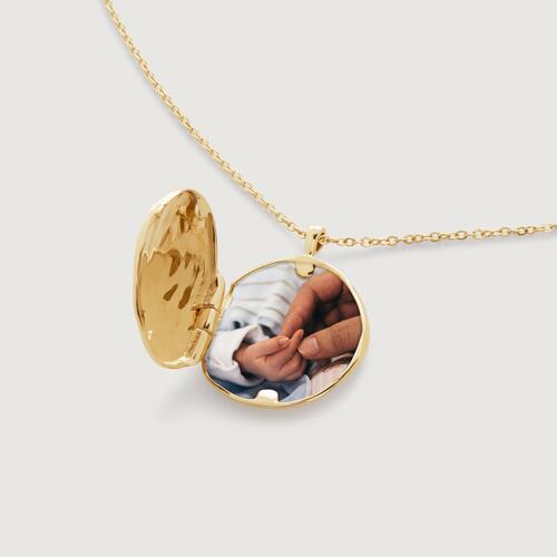 Gold MV Siren™ Round Locket Necklace