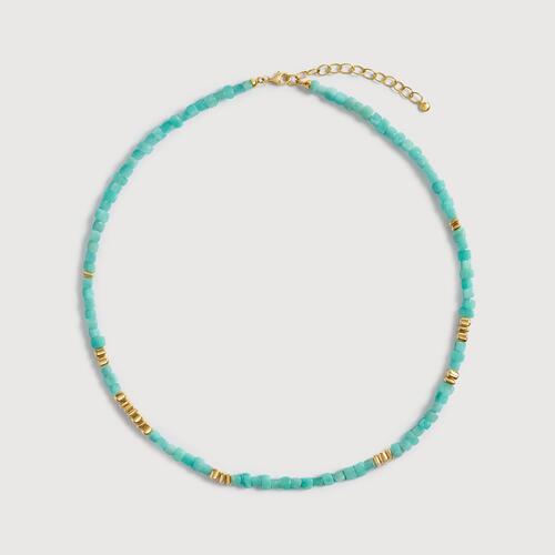 Gold Vermeil Amaia Gemstone Beaded Necklace - Amazonite
