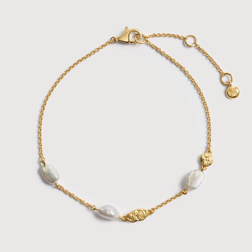 Gold Vermeil Capri Pearl Station Bracelet - Pearl