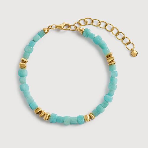 Gold Vermeil Amaia Gemstone Beaded Bracelet - Amazonite