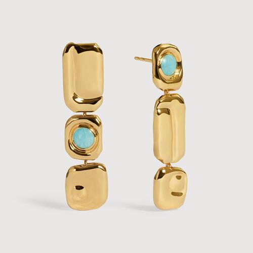 Gold Vermeil Amaia Gemstone Cocktail Earrings - Amazonite
