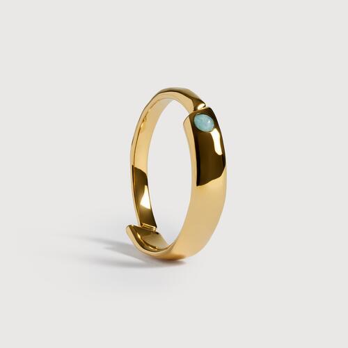 Gold Vermeil Amaia Gemstone Stacking Ring - Amazonite