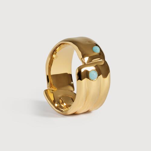 Gold Vermeil Amaia Gemstone Bold Ring - Amazonite