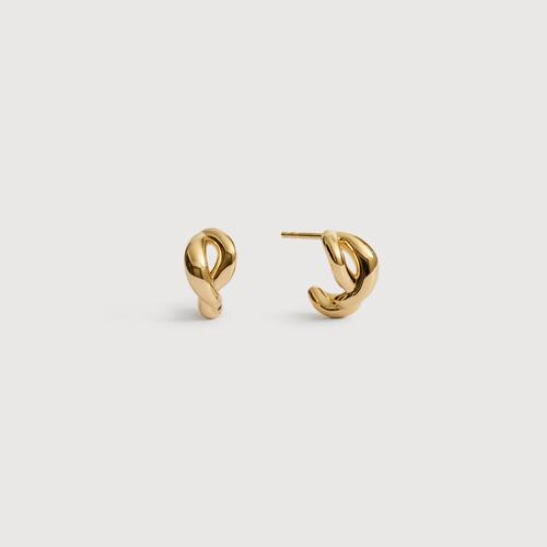 Gold Vermeil Ochre Huggie Earrings
