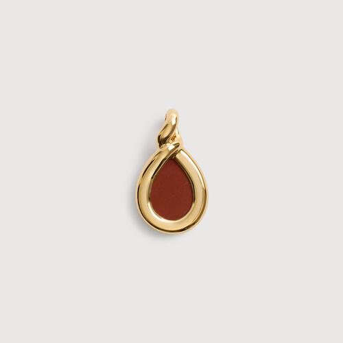 Gold Vermeil Ochre Gemstone Pendant - Red Jasper