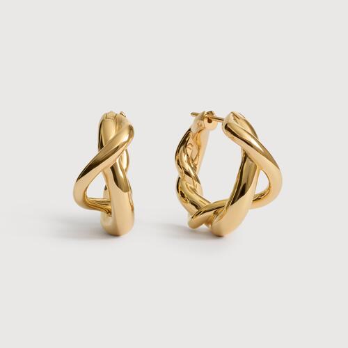 Gold Vermeil Ochre Medium Hoop Earrings