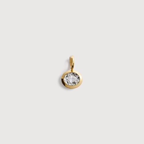 Gold Vermeil Oval Diamond Pendant - Lab Grown Diamond