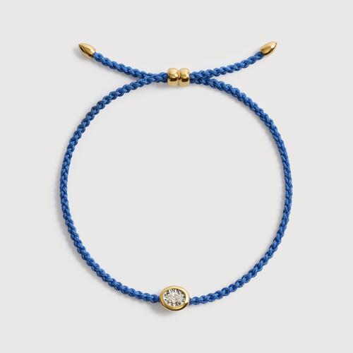 Gold Vermeil Oval Diamond Cord Bracelet - Lab Grown Diamond
