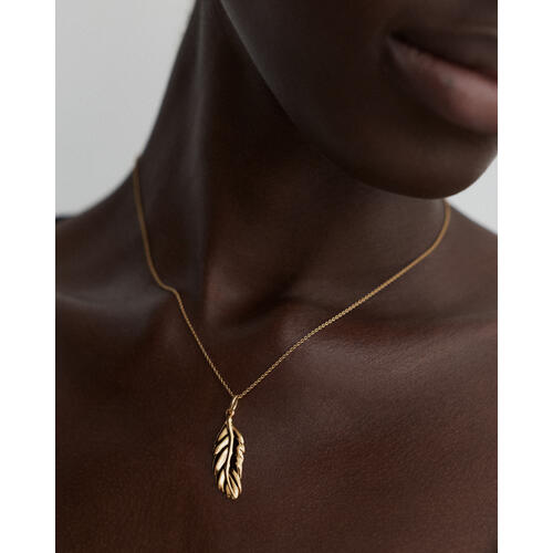 Gold Vermeil Feather Pendant