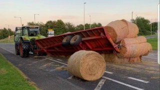 Roadside trailer ‘bale’ out prompts policing pun contest