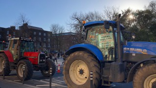 Tractors leave city and head towards Dublin Port