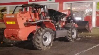 Telescopic handler used in brazen attempted ATM theft
